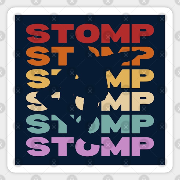 Stomp - Vintage Retro Sunset Typography - Snowboarder Gift Magnet by TuncGK